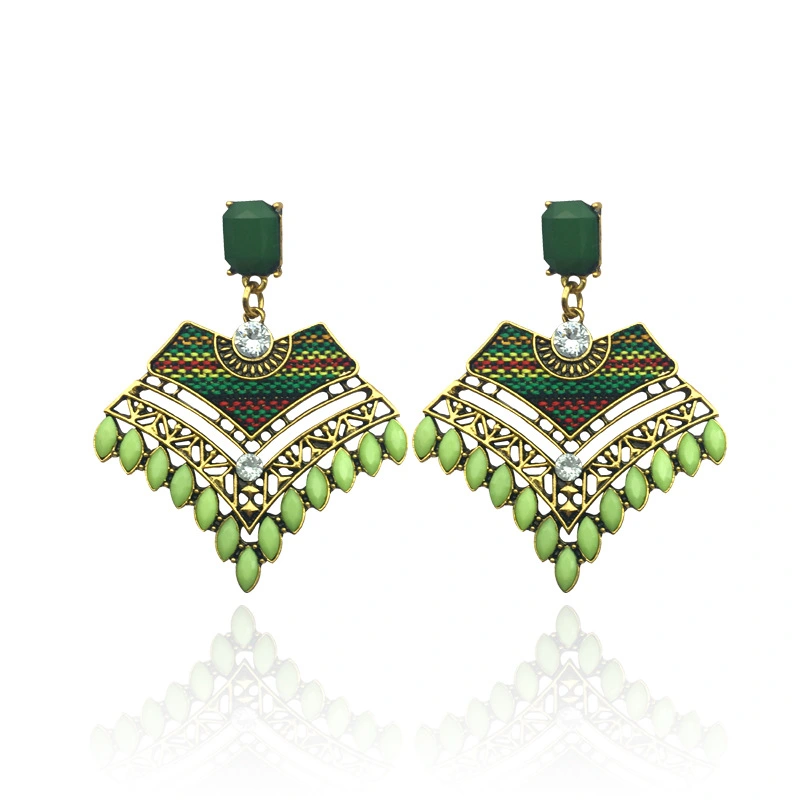 Retro Ethnic Style Exaggerated Geometric Earrings European And American Bohemian Earrings