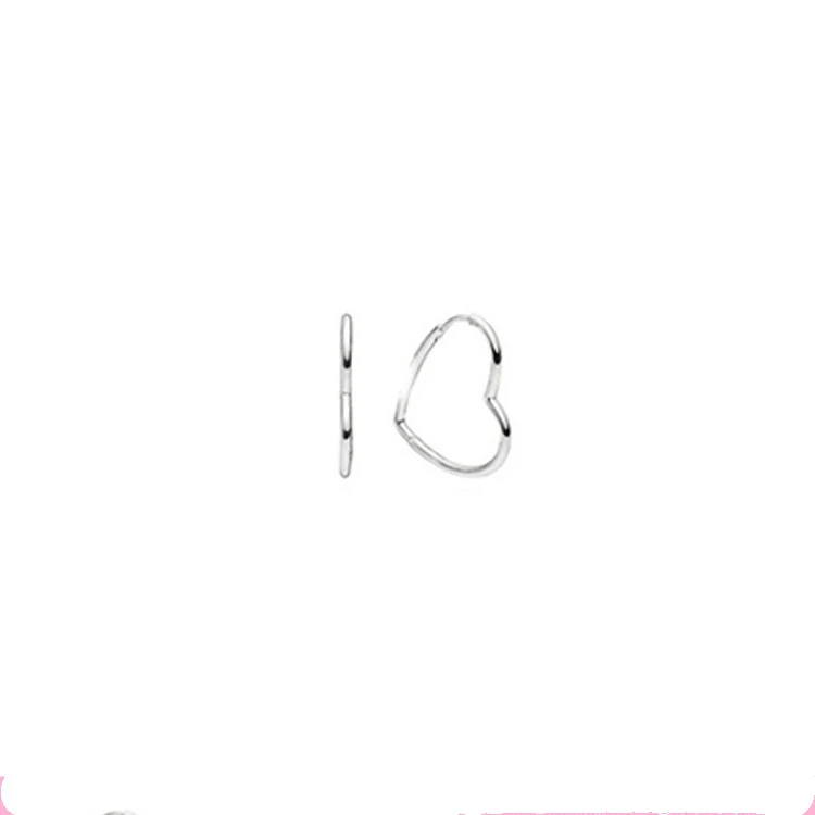 Sterling Silver S925 Silver Stud Earrings Love Heart Size Series Stud Earrings Small And Simple