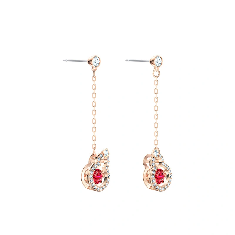 Gourd Smart Earrings Earrings Red Diamond Beating Heart Earrings