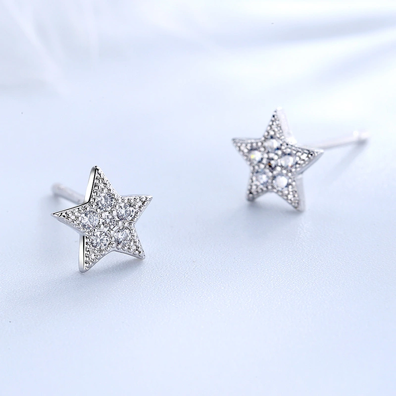 Diamond Little Star Stud Earrings Japanese And Korean Fashion Trend Christmas Stud Earrings