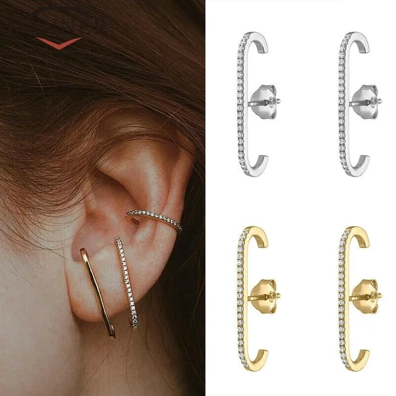 Mingfei Cross-Border Korean Net Red Simple Metal C-Shaped Earrings European And American Personality Earrings Women