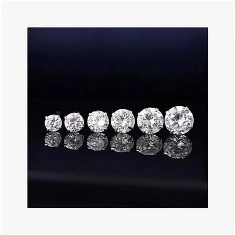 925 Silver Japanese And Korean Fashion Four-Claw Men And Women With Diamonds