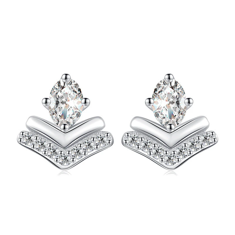 Geometric Crown Temperament Stud Earrings