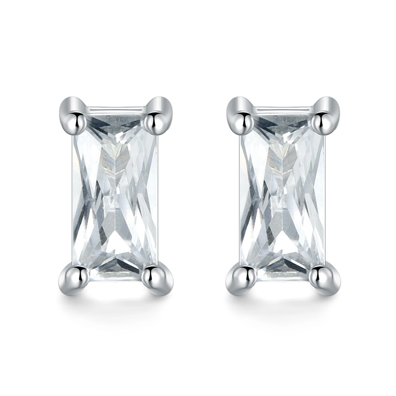 925 Feet Silver Earrings Men And Women Japanese And Korean Sterling Slver Mini Small Earrings Multi-Pierced Students Super Flash Delicate Earrings