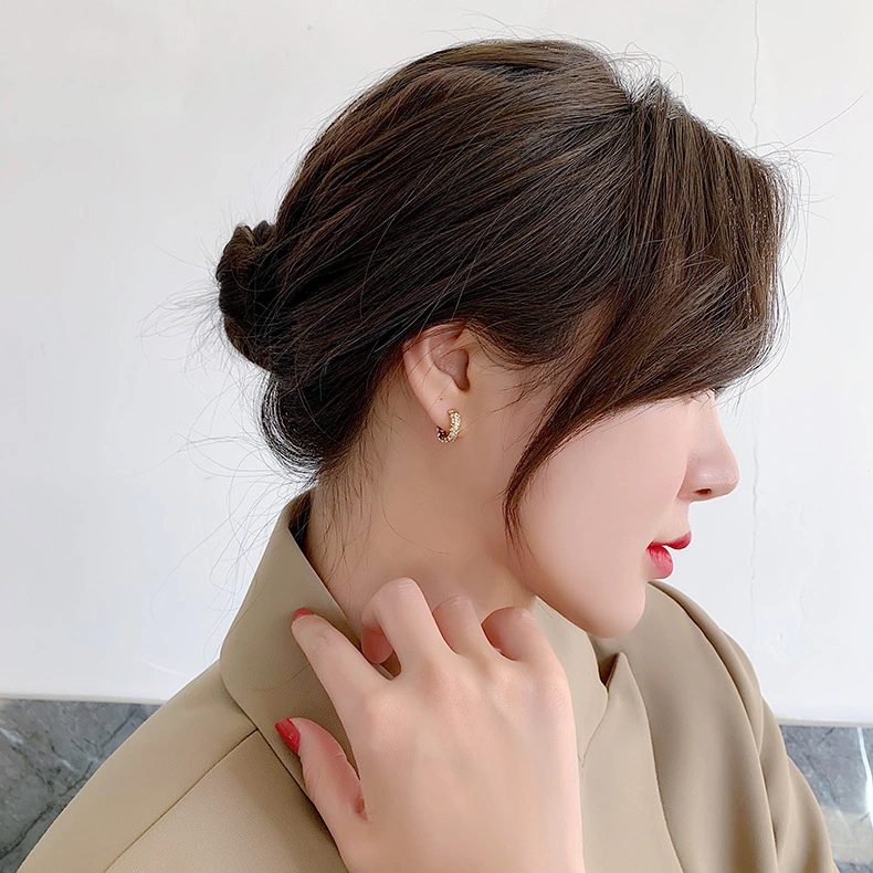 New Fashion Sense Micro-Inlaid Zircon Small Earrings Simple And Compact Temperament Small Earrings Earrings Earrings Women