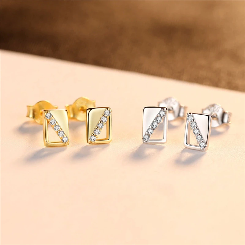 Korean Simple 925 Sterling Silver Stud Earrings