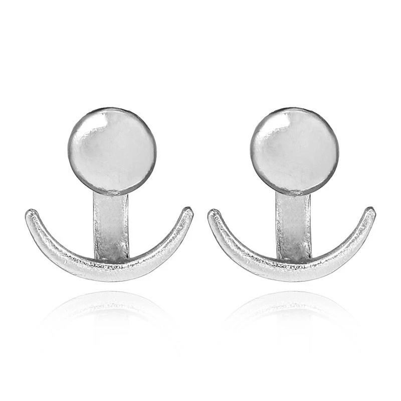 Retro Fashion Geometric Round Alloy Moon Earrings