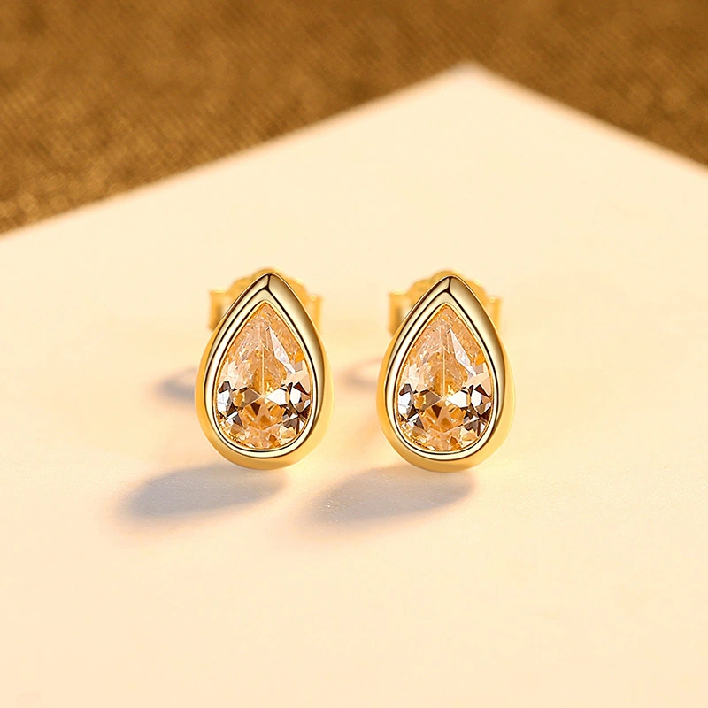 Korean Water Drop Zircon Earrings