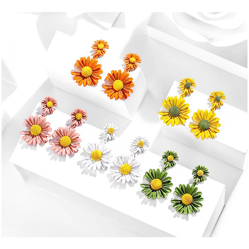 Daisy Flower Earrings Fashion Temperament All-match Earrings