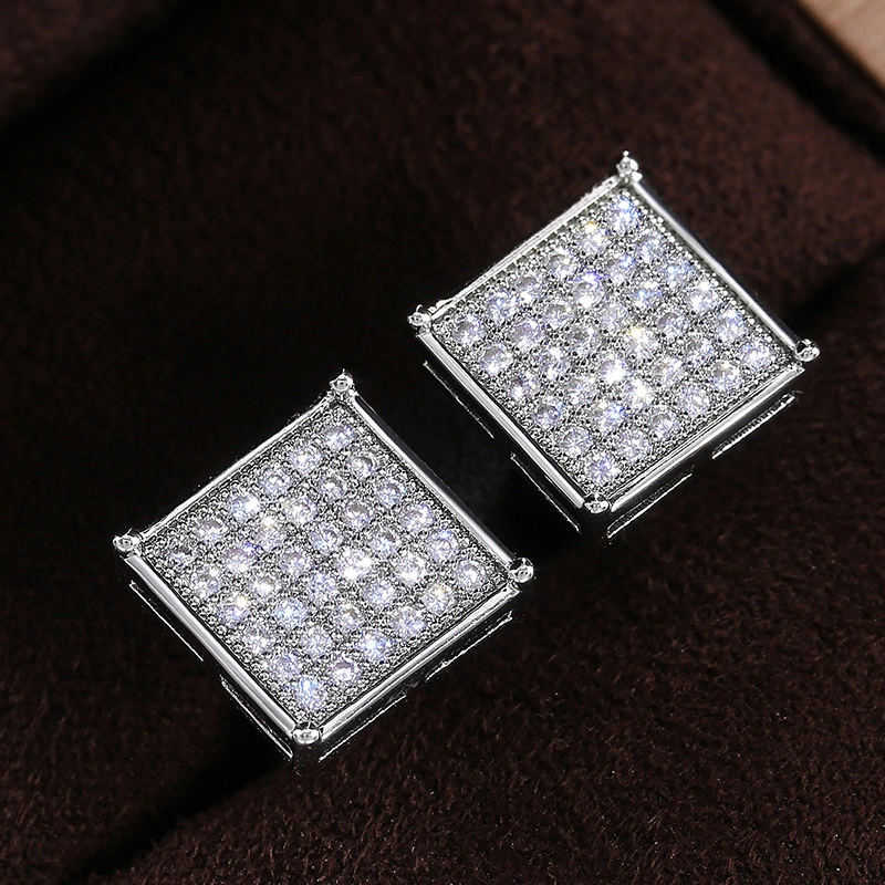 Korean Style Fashion All-match Square Zircon Women's Earrings