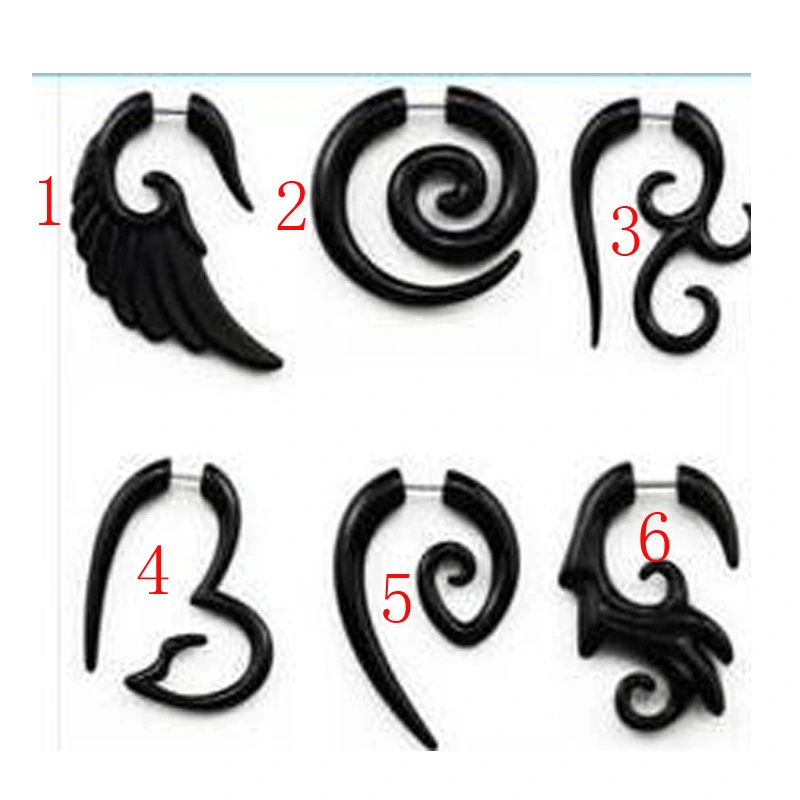 Personality Acrylic Black Fake Ear Expansion