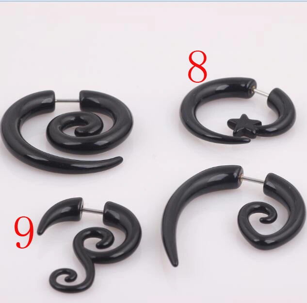 Personality Acrylic Black Fake Ear Expansion