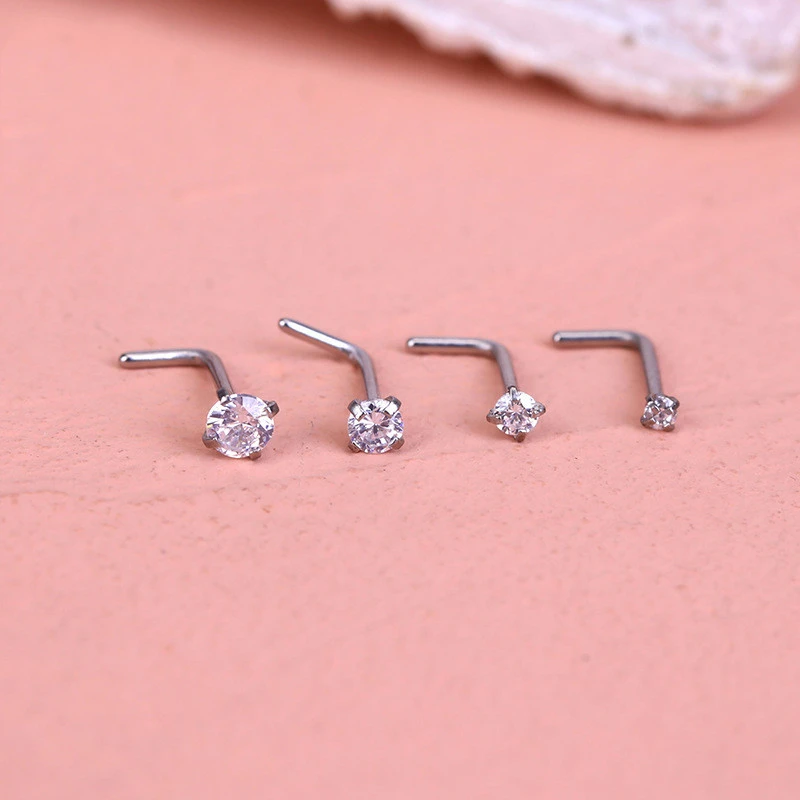 L-shaped Stainless Steel Zircon Nose Nail