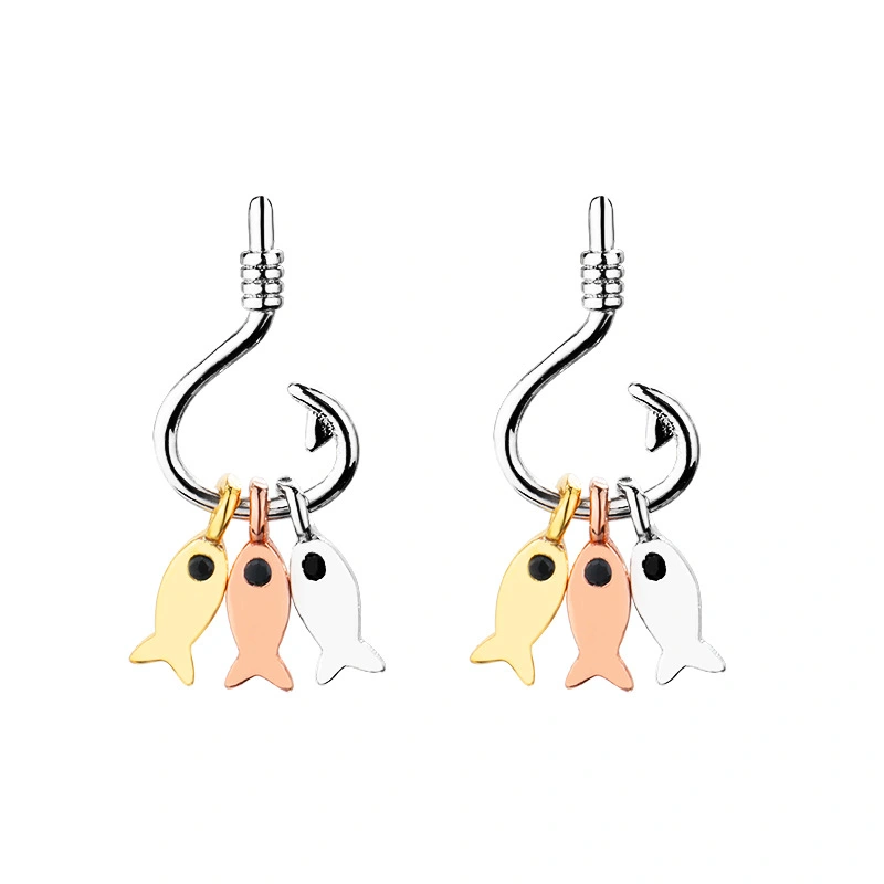 Ins Style Korean Style Simple And Personalized Three Small Fish Earrings