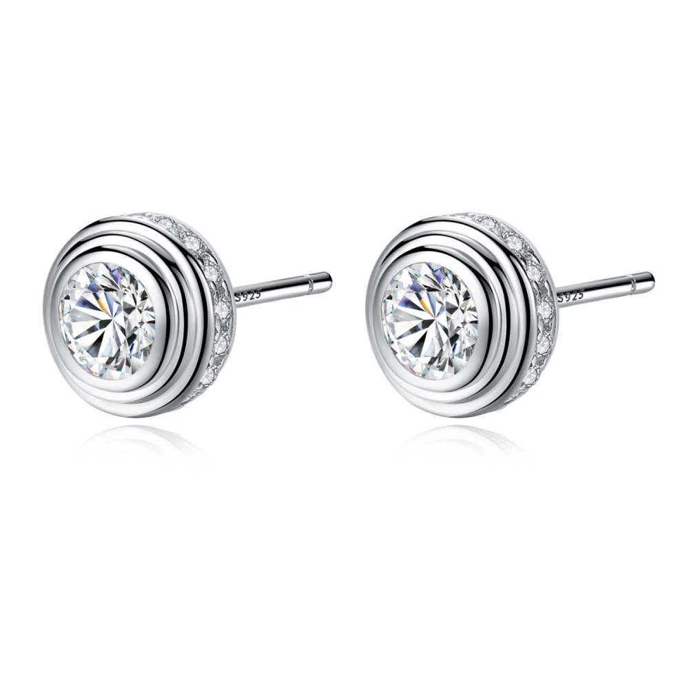 Sterling Silver Zircon Earrings Fashion Simple Ladies Earrings