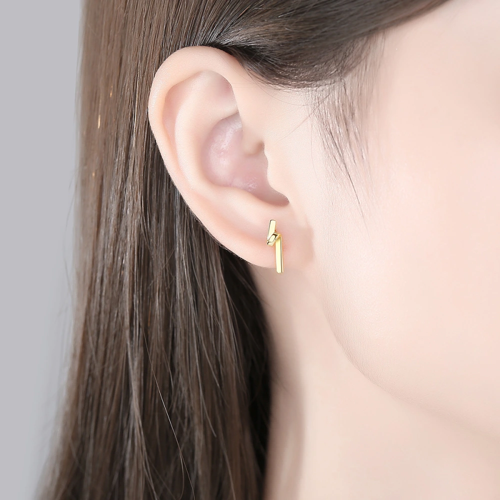 StudSimple Long Streamline Earrings 14K Gold Plated Earrings Earrings