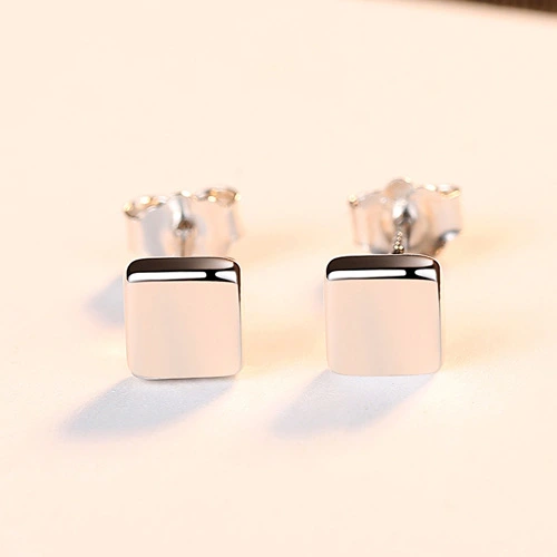 Geometric Earrings, Square, Simple And  White-collar Commuter Earrings