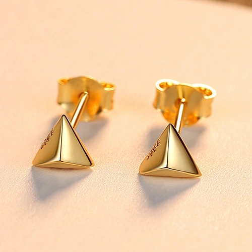 Korean Version Of Simple Geometric Smooth Triangle Earrings