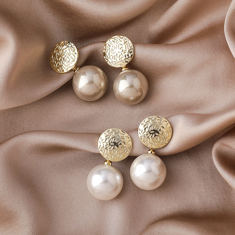 Fashion Champagne Pearl Stud Earrings