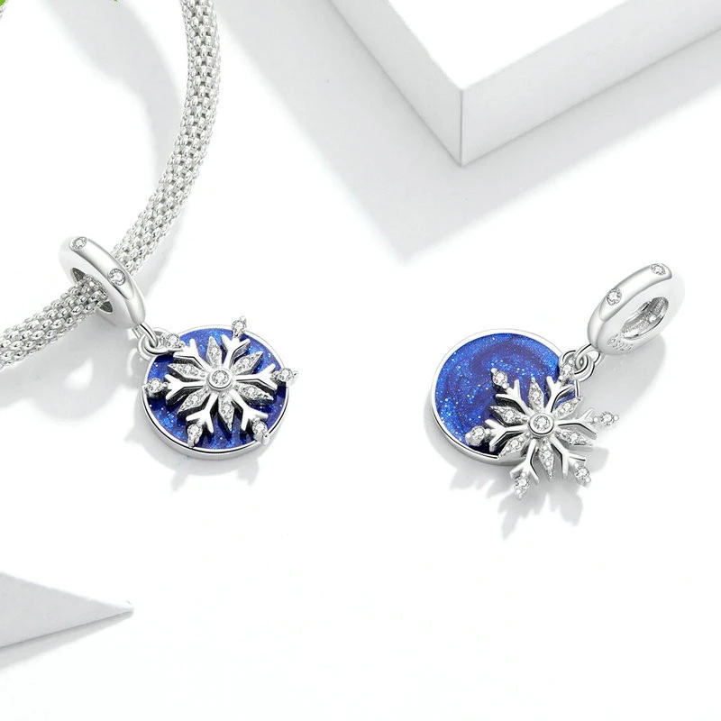 Blue Star Snowflake Pendant European And American Fashion Platinum Plated