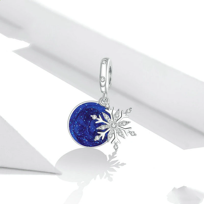Blue Star Snowflake Pendant European And American Fashion Platinum Plated