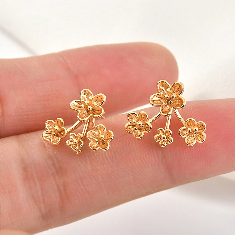 Flower Shaped Ear Stud Charms For Jewelry Making Supplies