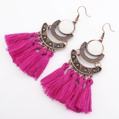 Explosive Tassel Long Retro Hollow Geometric Earrings Earrings