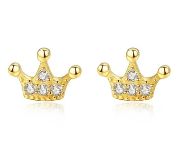 New Female Crown Design S925 Silver Earrings