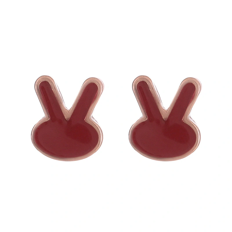 Silver Needle Korean Minimalist Style Exquisite Cute Bunny Earrings