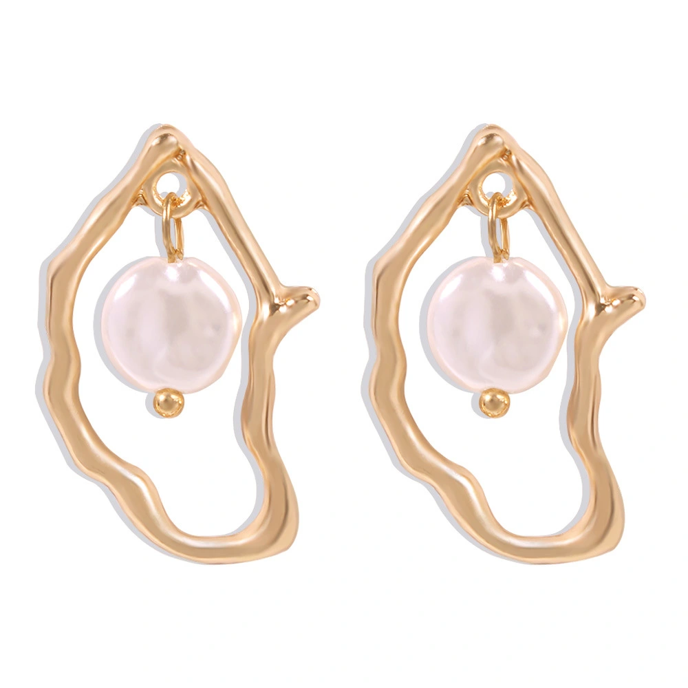 Irregular Design Sense Of Pearl Earrings Personality Temperament