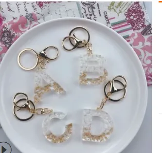 Crystal Epoxy Letter Keychain