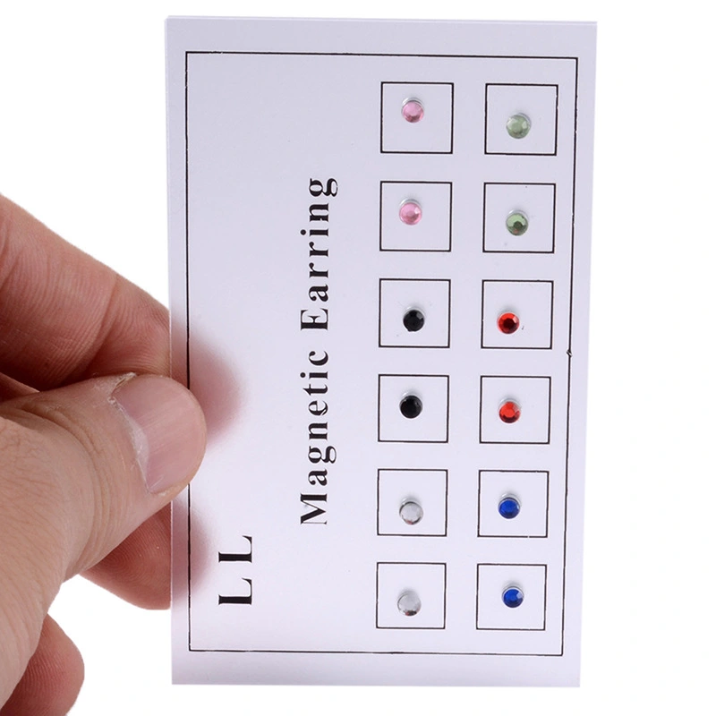 12pc Perforated Nose Studs Perforated Diamond Magnet Lip Stud Earrings