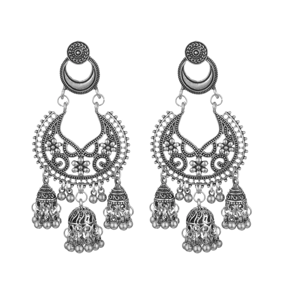 Exaggerated Birdcage Bell Pendant Personality Earrings