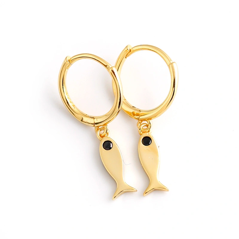 All-match Fashionable Fish-shaped Sterling Silver Earrings