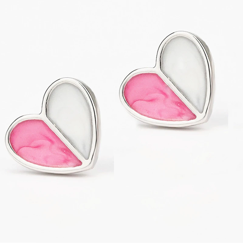 Temperament Earrings Female Love Heart Earrings Personalized Epoxy Earrings Gradient