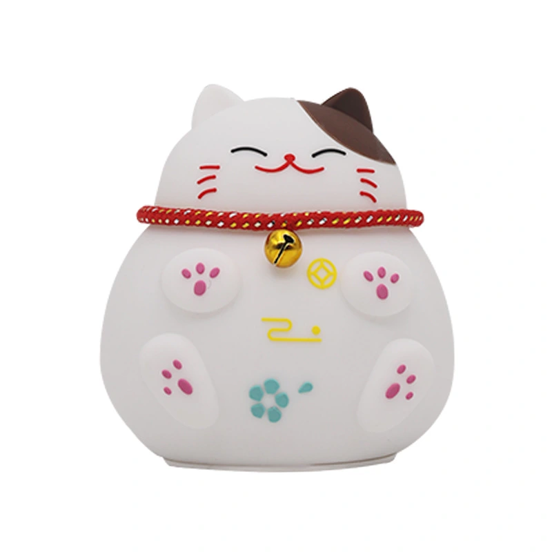 Lucky Lucky Cat Silicone Night Light Cute Cartoon USB Night Light Japanese Style Cute Cat Silicone LED Table Lamp