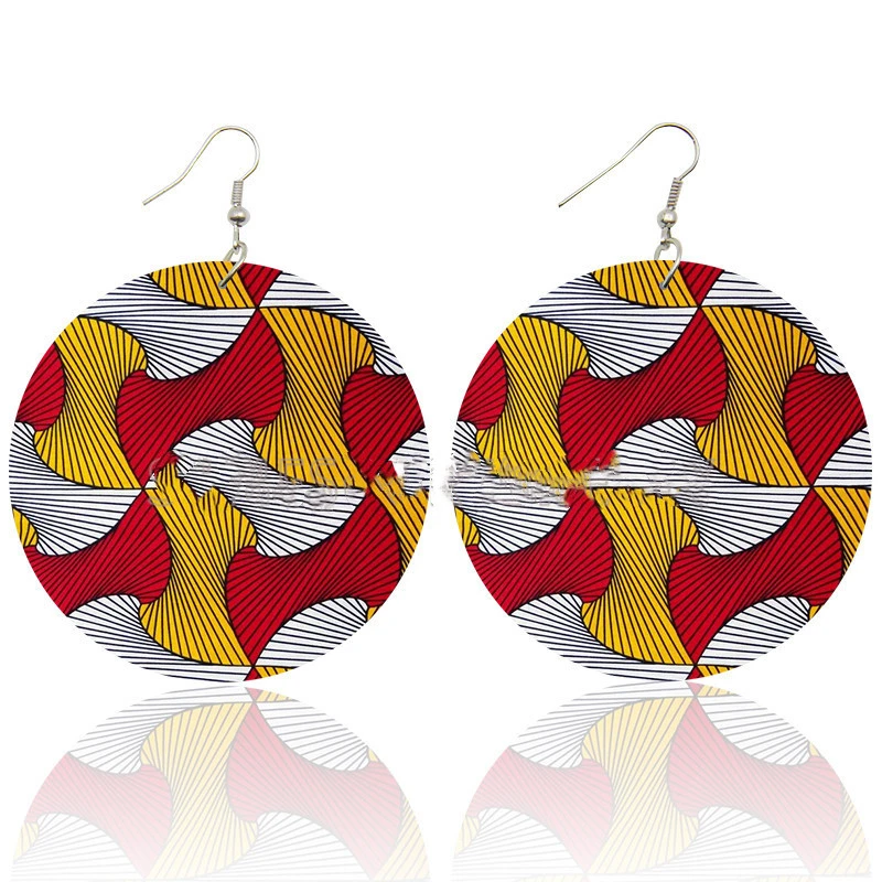 Exaggerated European And American Color Print Earrings