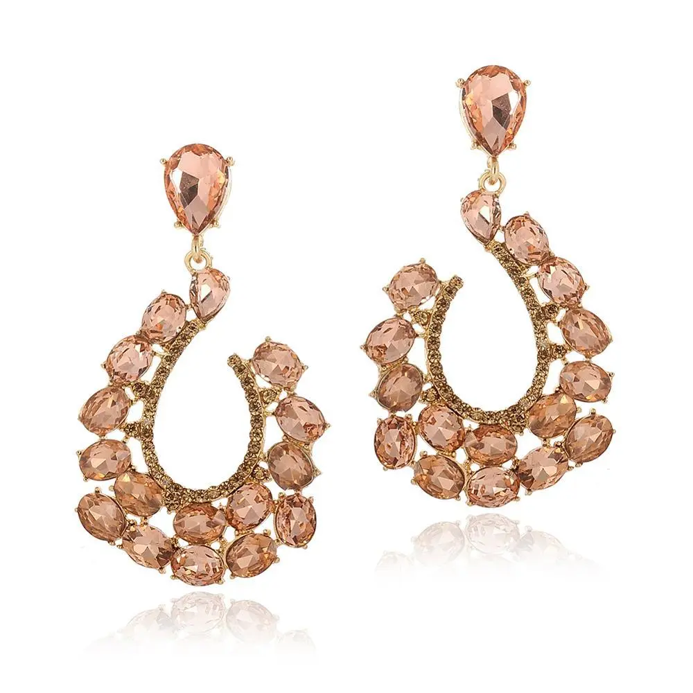 Fashion Exaggerated High Quality Crystal Ladies Earrings
