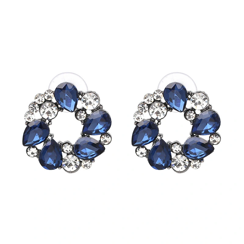 European And American Style Circle Diamond Earrings