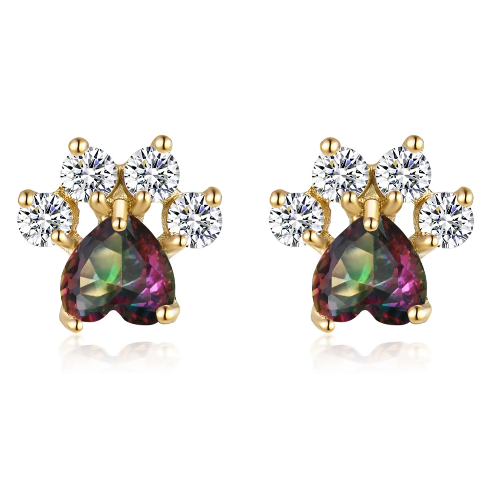 Cross-border Platform Small Paw Ladies Opal Earrings