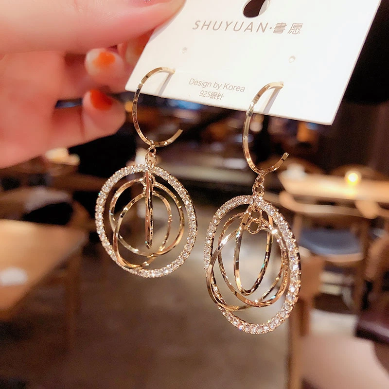 South Korea's Dongdaemun Fashion And Personality Exaggerated Silver Pin Earrings