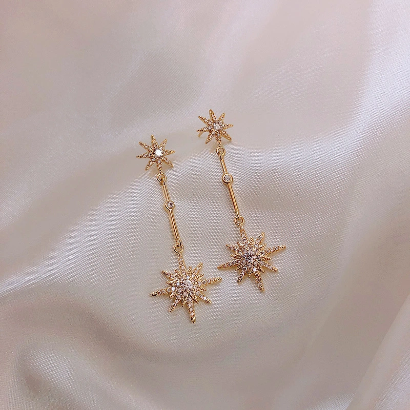 Temperament Long Earrings Fashion Korean Starlinked Star