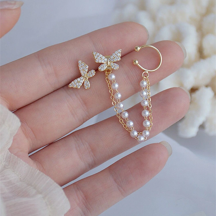 Retro Fashion Temperament Asymmetrical Butterfly No Pierced Ear Clip