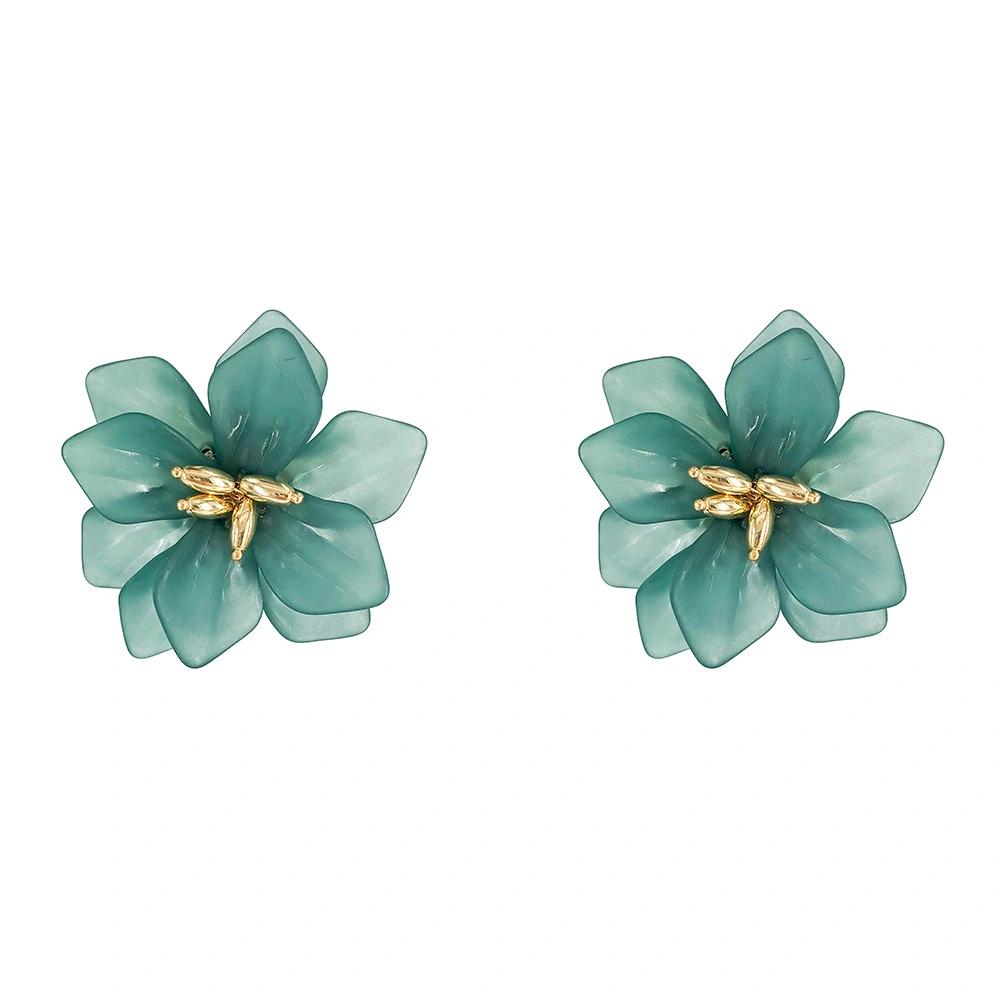 S925 Silver Needle Duplex Design Exaggerated Flower Stud Earrings