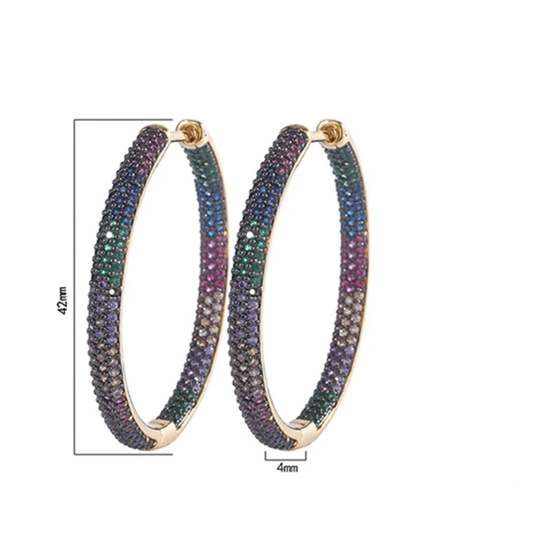 Popular Color Zirconium Micro Inlaid Big Earrings
