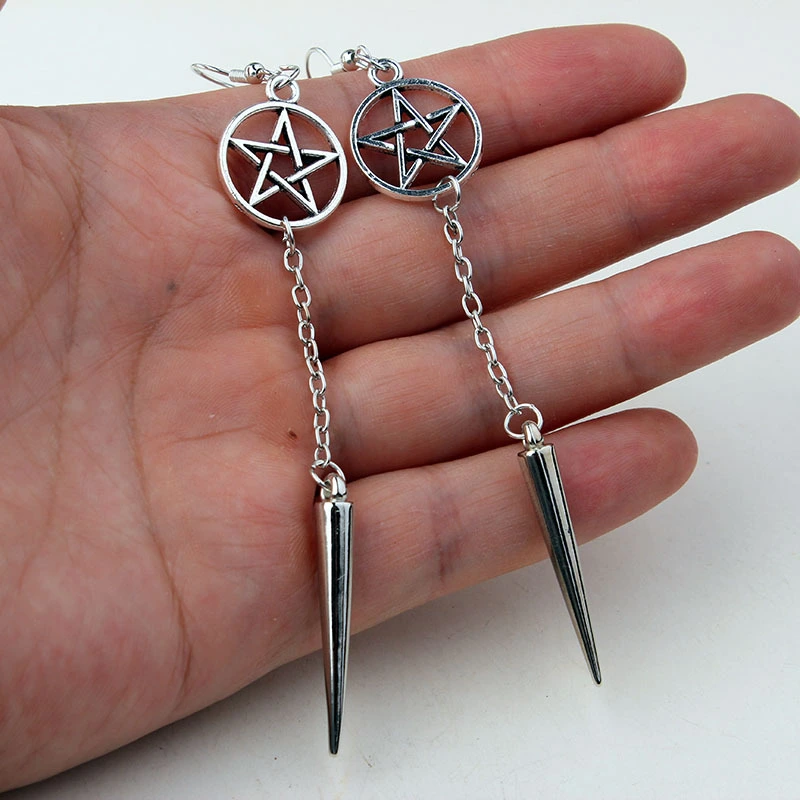 Gothic Magic Pentagram Alloy Earrings