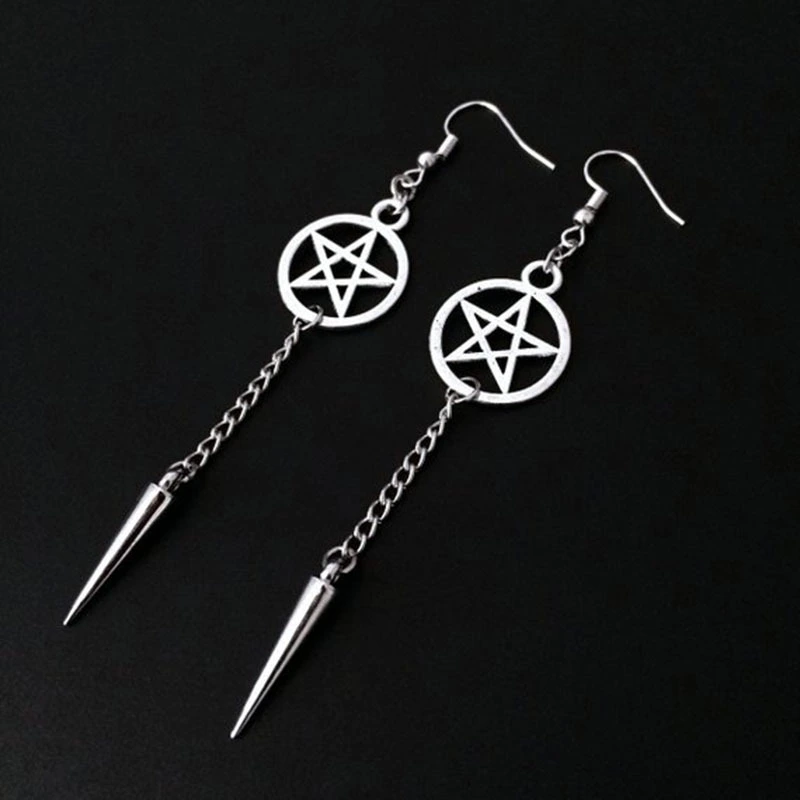 Gothic Magic Pentagram Alloy Earrings