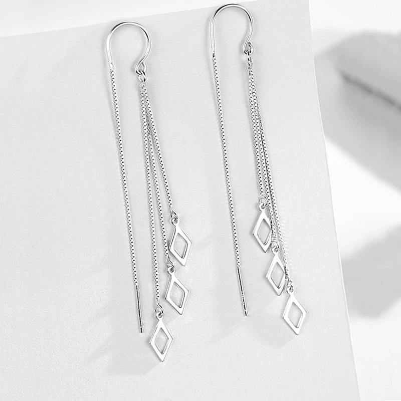 Silver Needle Anti-lost Ear Line Earrings Tide Ear Chain Tassel Earrings Temperament Atmospheric Earrings