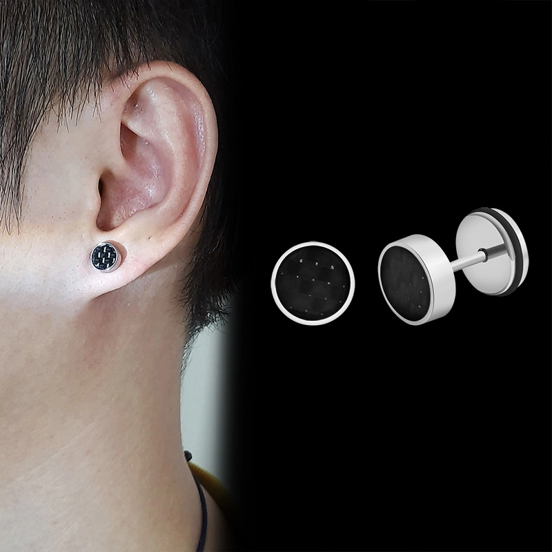 Stainless Steel Japanese And Korean Earrings Dumbbell Earrings