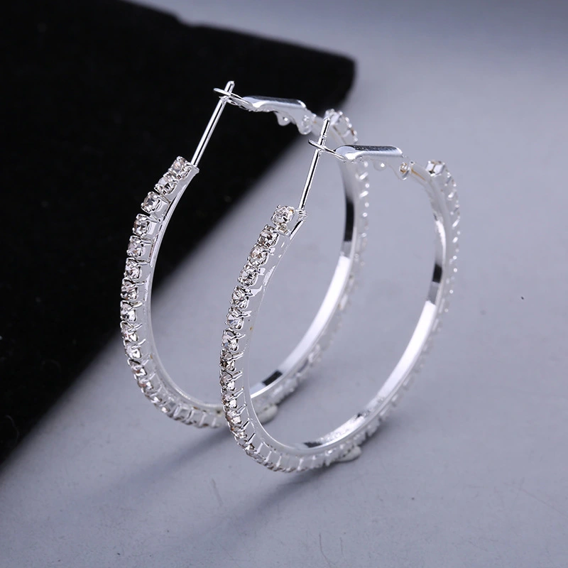 European And American Silver Earrings Alloy Jewelry Circle